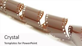  Presentation with film strip - PPT theme consisting of animated clip arts - film strip background and a white colored foreground