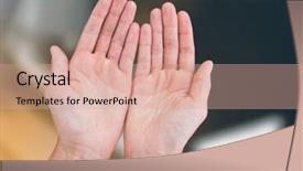  Presentation with composite - Beautiful PPT layouts featuring computer parts animated - digital composite of hands open backdrop and a coral colored foreground