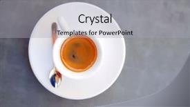  Presentation with pen laptop coffee cup clips - PPT theme featuring animated energy - cup of coffee background and a light gray colored foreground