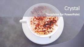 Presentation with cup coffee - Beautiful presentation theme featuring animated energy - cup of coffee backdrop and a gray colored foreground