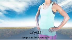  Presentation with happy smiling woman dental health - Presentation design consisting of animated environment - fit woman posing and smiling background and a seafoam green colored foreground