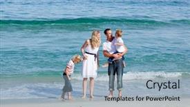  Presentation with animated - Audience pleasing slides consisting of animated family walking backdrop and a light blue colored foreground