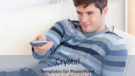  Presentation with popcorn - Audience pleasing presentation design consisting of animated food - bright young man eating popcorn backdrop and a ocean colored foreground