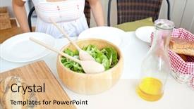  Presentation with salad - PPT layouts consisting of animated food - close-up of a table background and a lemonade colored foreground