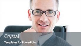  Presentation with director - Theme consisting of weading animated - portrait of a handsome director background and a ocean colored foreground