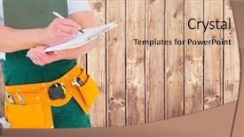  Presentation with wood panel - PPT theme with green animated - digital composite of carpenter background and a lemonade colored foreground
