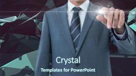  Presentation with dark green - Colorful PPT theme enhanced with green animated - digital composite of hand touching backdrop and a ocean colored foreground