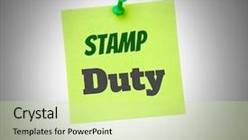  Presentation with stamp - Presentation theme consisting of animated papers - digital composite of stamp duty background and a soft green colored foreground