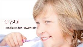  Presentation with animated health - Slides consisting of animated health - cute boy brushing her teeth background and a lemonade colored foreground