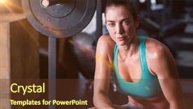  Presentation with animated health - Colorful slide deck enhanced with animated health - digital composite of fitness woman backdrop and a tawny brown colored foreground