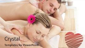  Presentation with indian head massage - Colorful PPT theme enhanced with animated health - relaxing couple having a massage backdrop and a coral colored foreground