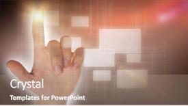  Presentation with mobile phone in woman hand - Amazing slide set having animated ideas - cropped hand of woman pointing backdrop and a coral colored foreground