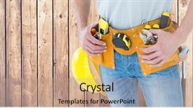  Presentation with wood panel - Beautiful theme featuring animated jobs - digital composite of carpenter backdrop and a coral colored foreground