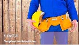  Presentation with wood panel - Beautiful slide set featuring animated jobs - digital composite of carpenter backdrop and a coral colored foreground