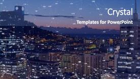  Presentation with city night - PPT theme having animated lines - digital composite of night city background and a ocean colored foreground