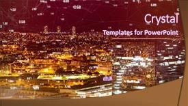  Presentation with illuminated - Colorful PPT theme enhanced with animated lines - screen with times against high backdrop and a wine colored foreground