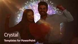  Presentation with black paper - PPT theme enhanced with animated new year - cheerful couple holding paper heart background and a wine colored foreground