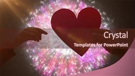  Presentation with fireworks - Amazing PPT theme having animated new year - couple holding a heart backdrop and a tawny brown colored foreground