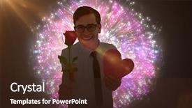  Presentation with animated rose - PPT layouts with animated new year - geeky hipster holding a red background and a wine colored foreground