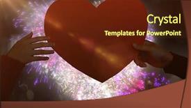  Presentation with hands heart - Slide deck featuring animated new year - hands holding orange heart shape background and a tawny brown colored foreground