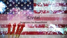  Presentation with fireworks - Theme with animated new year - rockets for fireworks against colourful background and a coral colored foreground