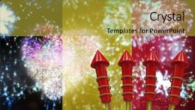  Presentation with fireworks - Audience pleasing PPT theme consisting of animated new year - rockets for fireworks against colourful backdrop and a gold colored foreground