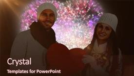  Presentation with black paper - PPT theme having animated new year - smiling couple holding paper heart background and a wine colored foreground