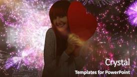  Presentation with black woman - Beautiful PPT layouts featuring animated new year - smiling hipster woman backdrop and a wine colored foreground