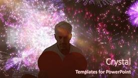  Presentation with shape heart - Theme having animated new year - upset man sitting holding heart background and a wine colored foreground