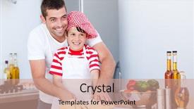  Presentation with nutrition - Beautiful presentation theme featuring animated nutrition - portrait of a father backdrop and a coral colored foreground