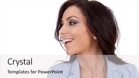  Presentation with smiling little girl - Colorful theme enhanced with animated one person - beautiful adult girl smiling backdrop and a lemonade colored foreground