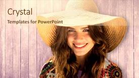  Presentation with chernobyl nuclear power plant view - Cool new presentation with animated one person - beautiful woman with a straw backdrop and a lemonade colored foreground