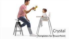  Presentation with baby toy - Audience pleasing presentation consisting of animated person - full length profile shot backdrop and a white colored foreground