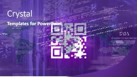  Presentation with animated technology - Slide set consisting of animated-qr-code-over-digital background and a  colored foreground