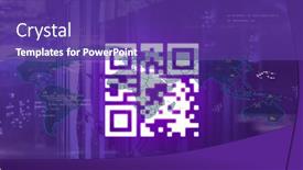  Presentation with animated technology - Presentation theme enhanced with animated-qr-code-over-digital background and a  colored foreground