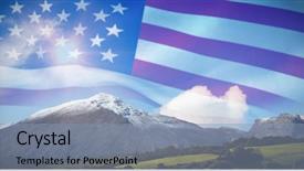  Presentation with animated sea - PPT theme featuring animated sea - american flag against country scene background and a light blue colored foreground