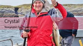  Presentation with animated sea - Slide set featuring animated sea - fisherman with pollock background and a red colored foreground