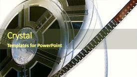  Presentation with film - Beautiful presentation design featuring rolls with two films cinema backdrop and a tawny brown colored foreground