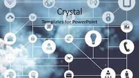  Presentation with connecting - Cool new slide set with animated symbols - digitally generated of connecting icons backdrop and a light blue colored foreground