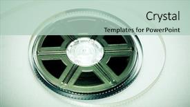  Presentation with movie reel - Presentation featuring animated symbols - film reel - concept background background and a mint green colored foreground