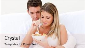  Presentation with united states unity - Colorful slides enhanced with animated symbols - united couple eating breakfast together backdrop and a coral colored foreground