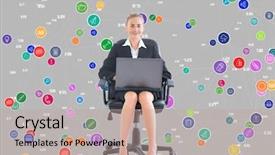  Presentation with animated technology - Amazing PPT theme having animated technology - digital composite of business woman backdrop and a coral colored foreground