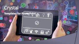  Presentation with animated technology - Amazing slide deck having animated technology - hand holding tablet with smart backdrop and a gray colored foreground