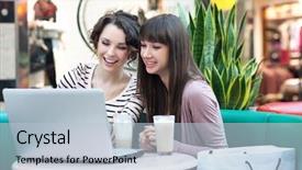  Presentation with women - Cool new presentation with the subject of science backdrop and a wine colored foreground.