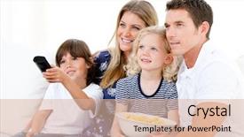  Presentation with animated technology - PPT theme with animated technology - united family watching television together background and a lemonade colored foreground