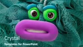  Presentation with lips - Slide set having animated-washcloth-with-big-eyes background and a ocean colored foreground