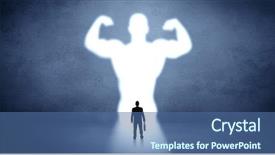  Presentation with standing strong - Beautiful PPT theme featuring animation - businessman standing and dreaming backdrop and a ocean colored foreground