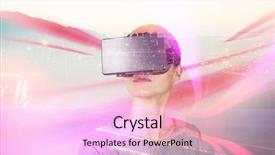  Presentation with abstract animation - Beautiful slide deck featuring animation - close up of woman using backdrop and a pink colored foreground