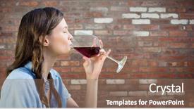  Presentation with wine tasting - Slide set featuring animation - digital composite of woman tasting background and a violet colored foreground