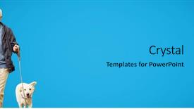  Presentation with active seniors senior couple - PPT theme consisting of animation - senior couple with dog background and a teal colored foreground